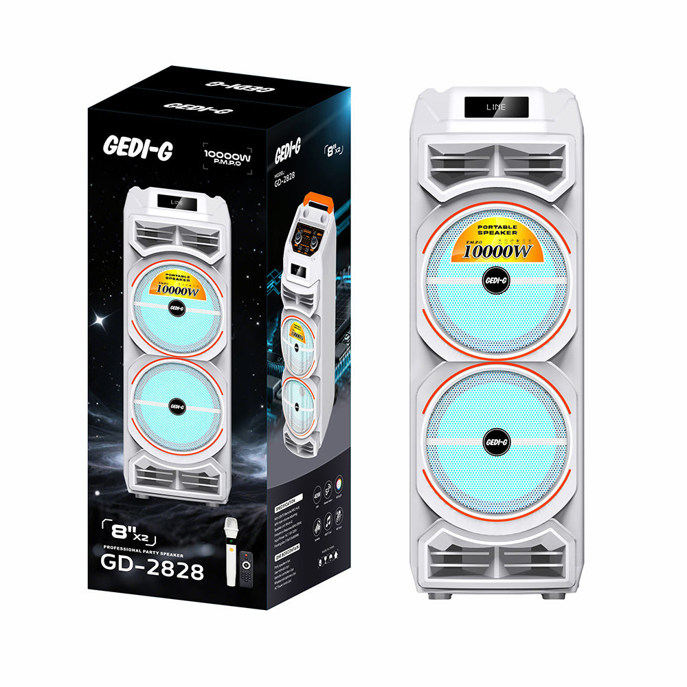 Zore GD-2828 Dijital LED Göstergeli Mikrofonlu RGB TWS Çift 8 inç Stereo Bass Kablosuz Karaoke Hoparlör