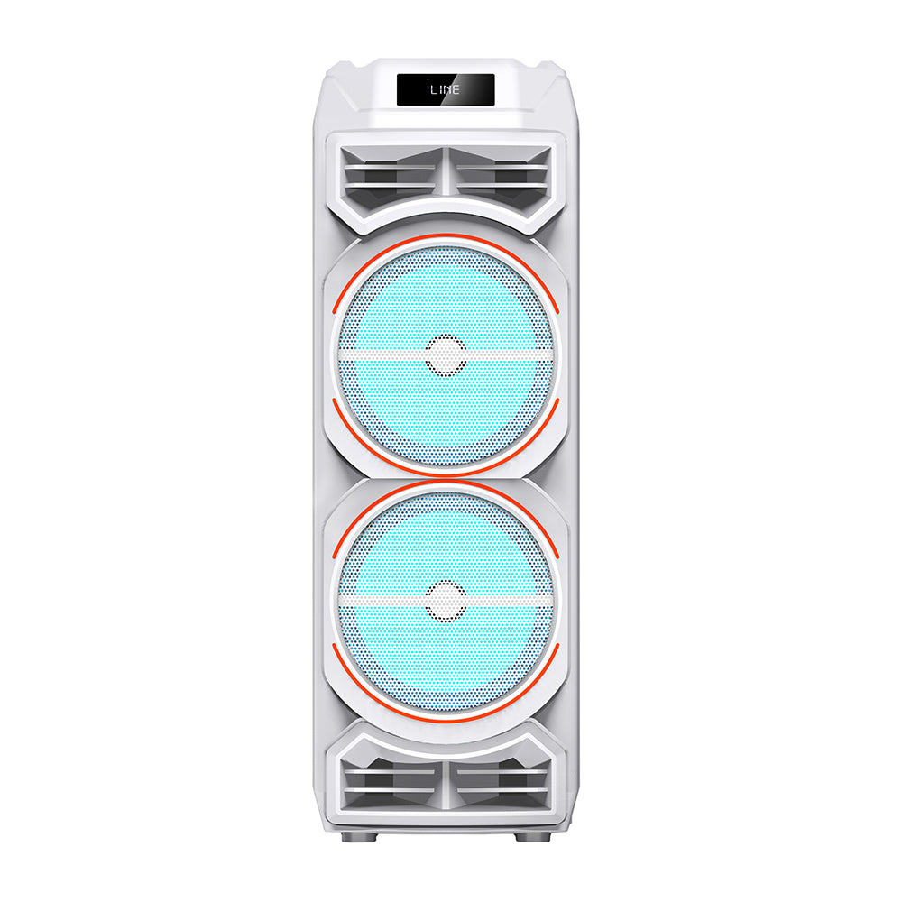Zore GD-2828 Dijital LED Göstergeli Mikrofonlu RGB TWS Çift 8 inç Stereo Bass Kablosuz Karaoke Hoparlör