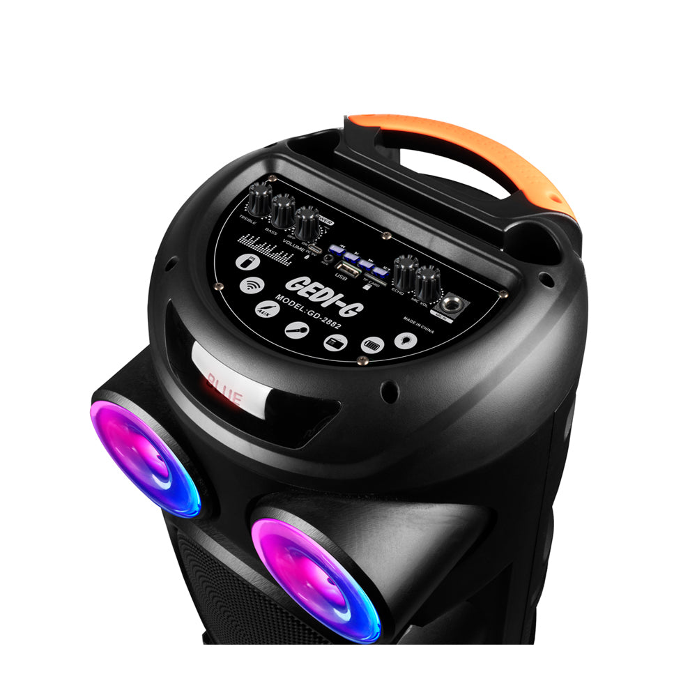 Zore GD-2887 Dijital LED Göstergeli Mikrofonlu RGB TWS 8 inç Stereo Bass Kablosuz Karaoke Hoparlör