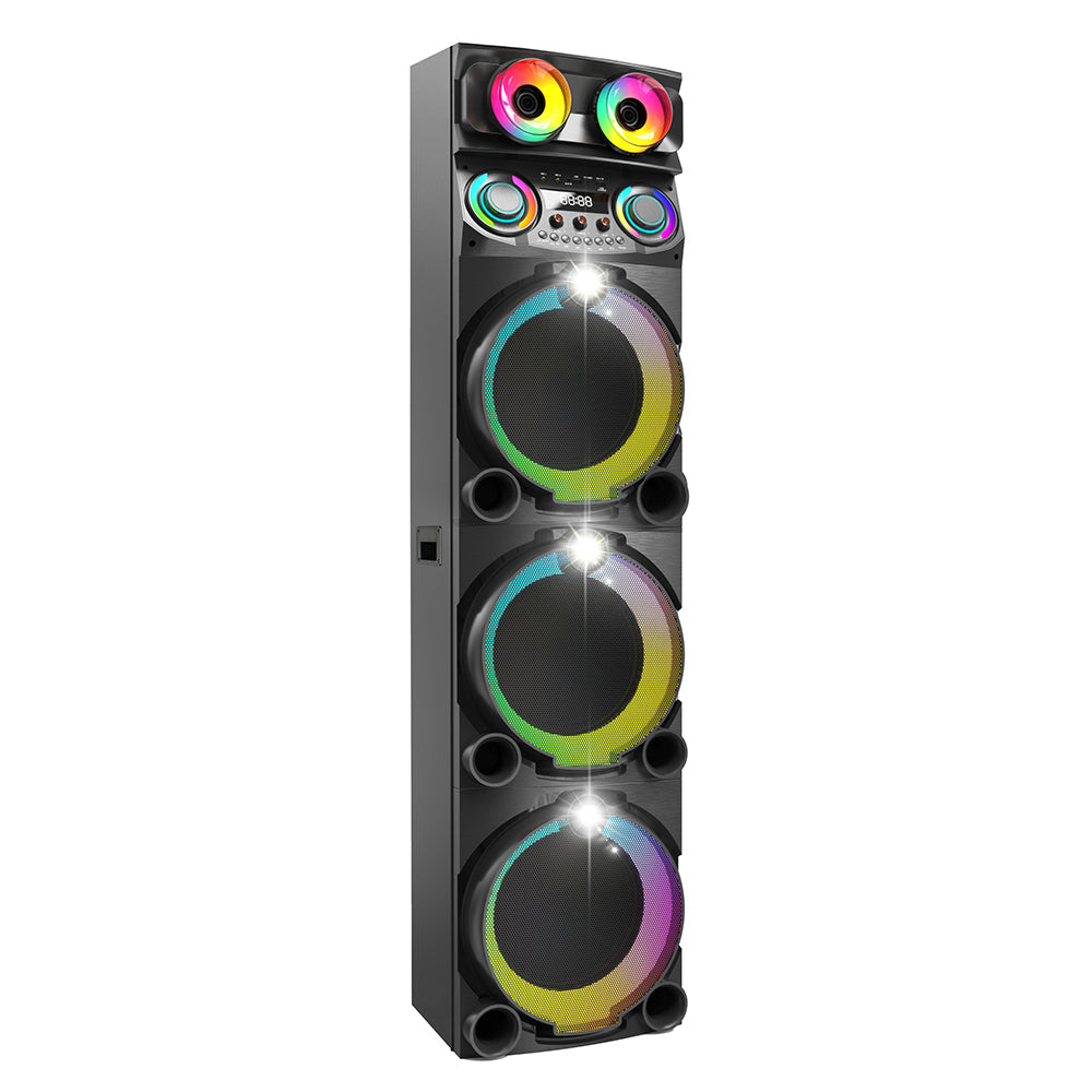 Zore GD-3127 Dijital LED Göstergeli Mikrofonlu RGB TWS Üçlü 12 inç Stereo Bass Kablosuz Karaoke Hoparlör