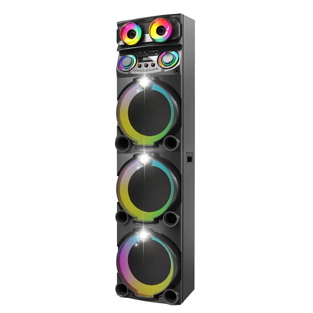 Zore GD-3127 Dijital LED Göstergeli Mikrofonlu RGB TWS Üçlü 12 inç Stereo Bass Kablosuz Karaoke Hoparlör