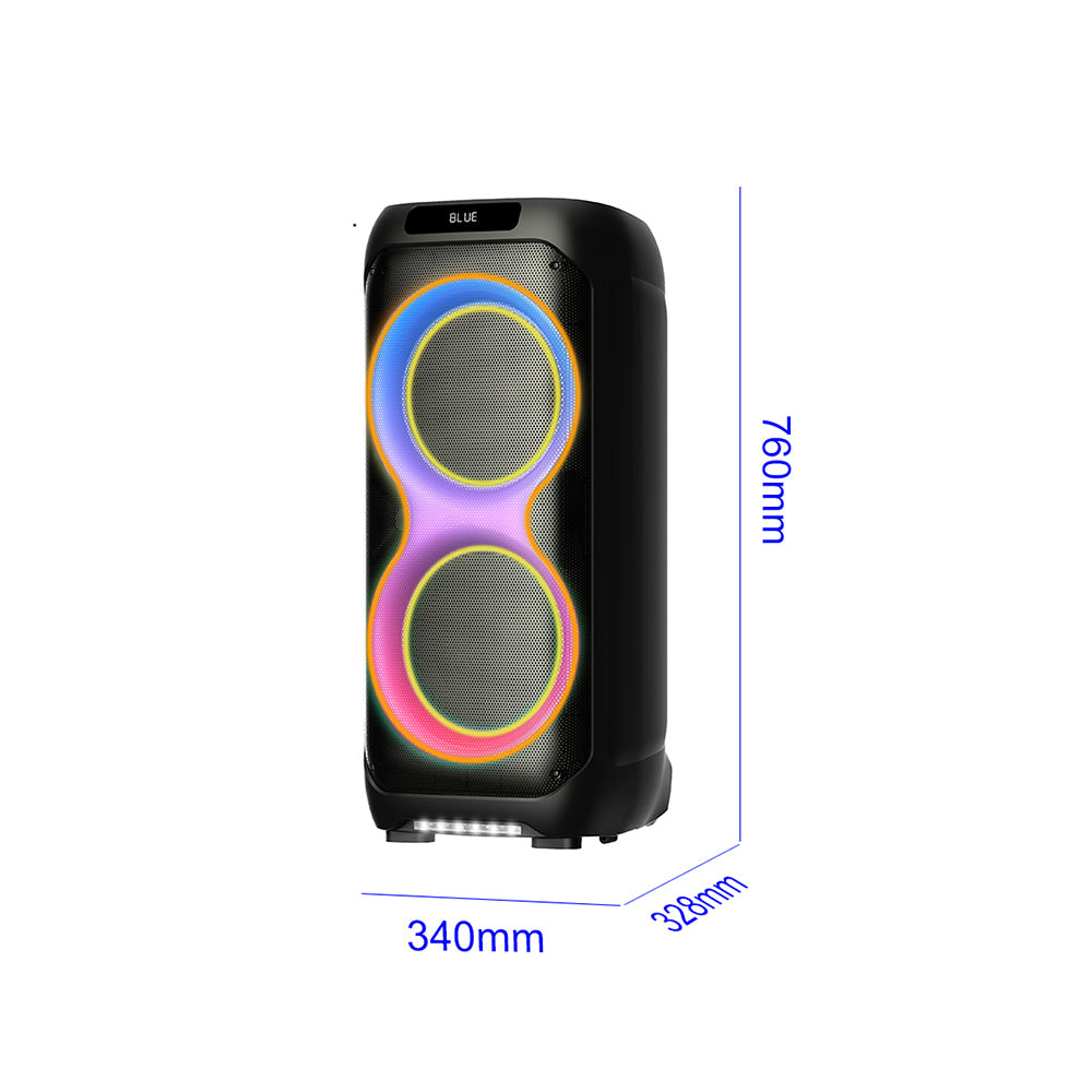 Zore LT-2131 Dijital LED Göstergeli Mikrofonlu RGB TWS Çift 8 inç Stereo Bass Kablosuz Karaoke Hoparlör