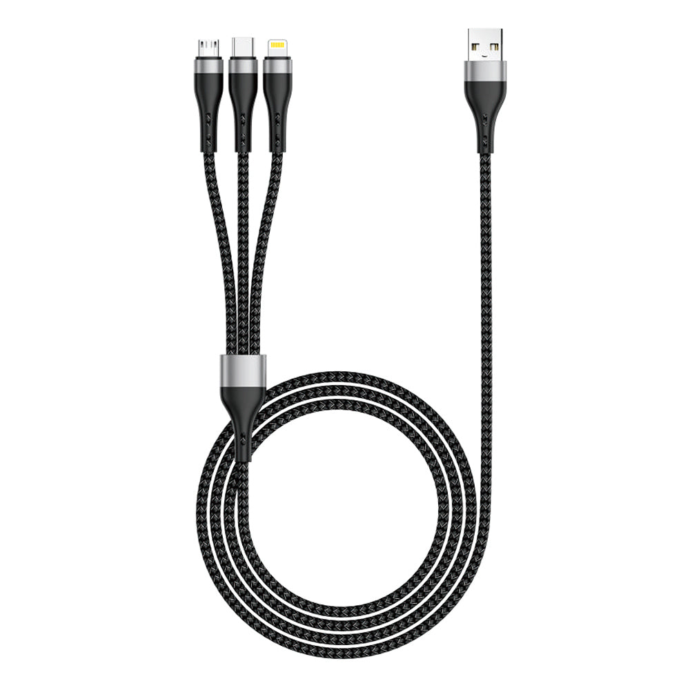 Zore ZR-43 3in1 USB-A to Lightning – Type-C – Micro Şarj ve Data Kablosu 20W 1.5M