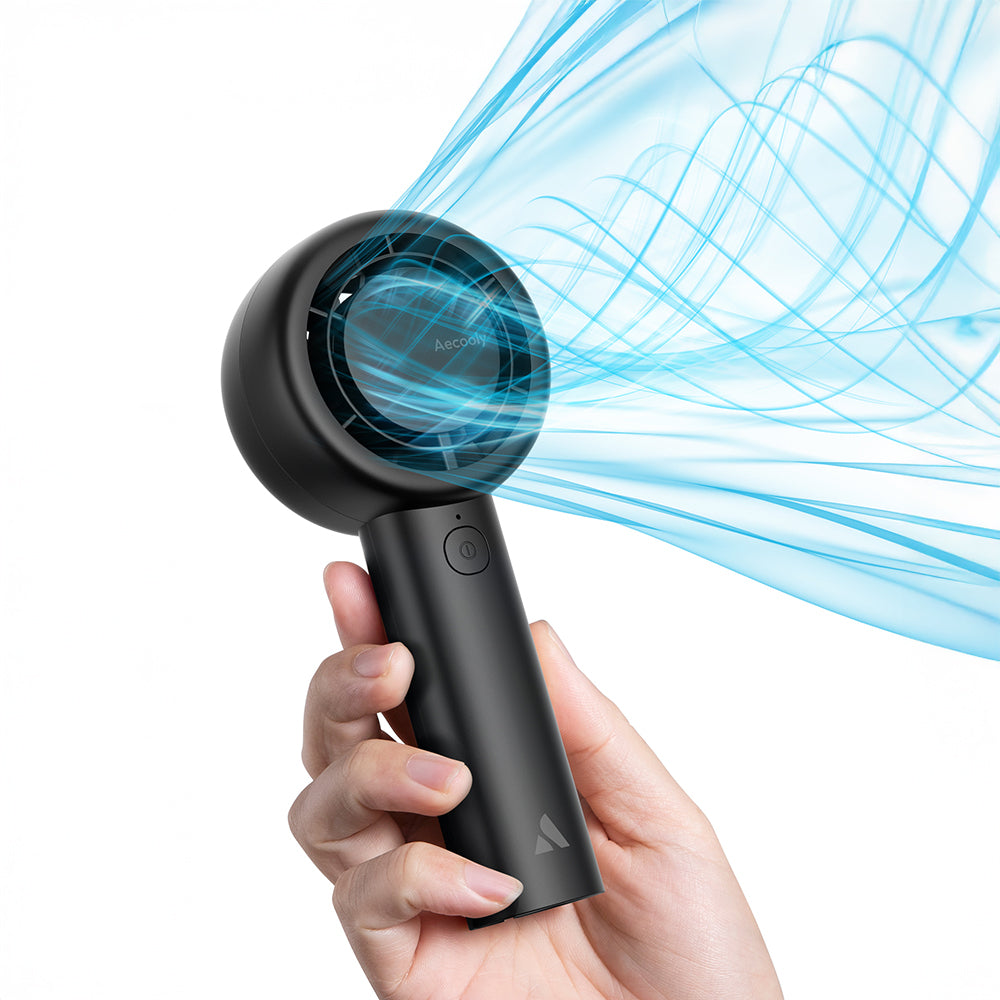 Aecooly PB01 İç Spiralli Çift Halka Hava Akışı Teknolojili 5 Kademeli Portatif Soğutucu El Fanı