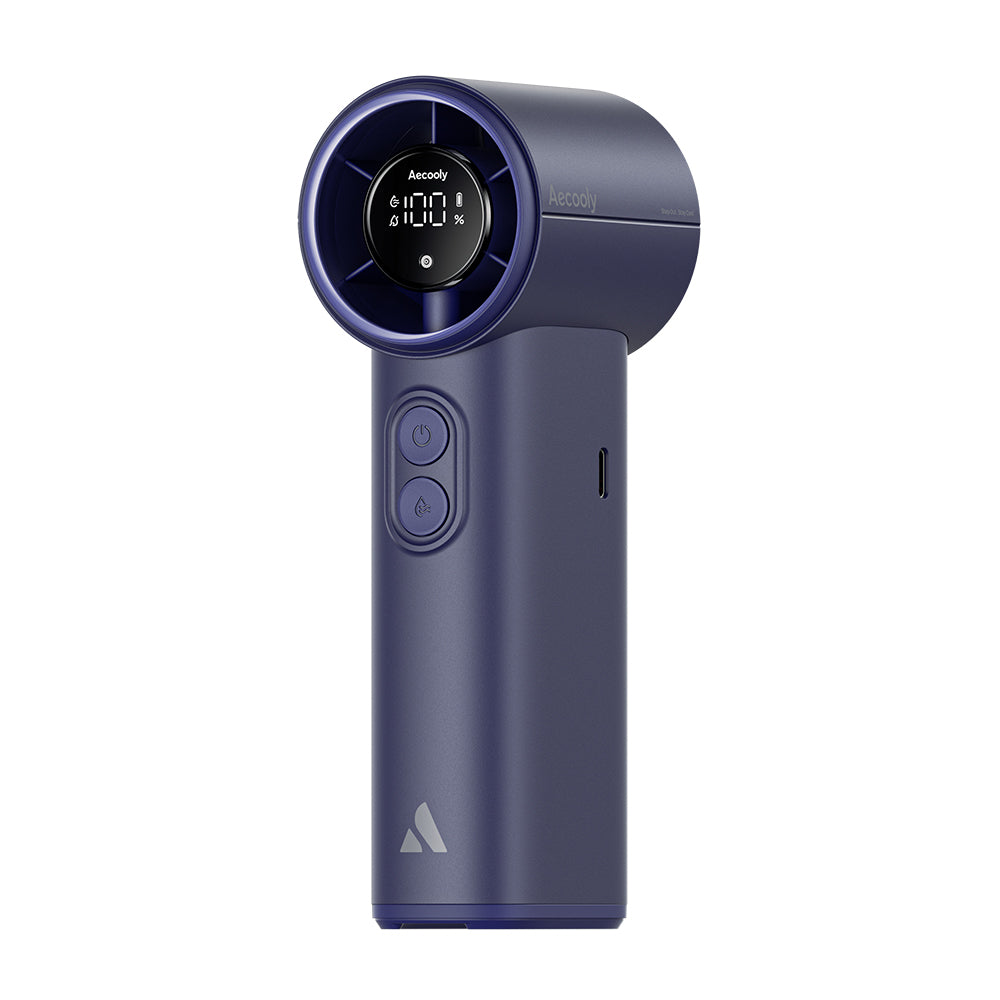 Aecooly PM02 Dijital LED Göstergeli Mist Chill Özellikli 5 Kademeli Portatif Soğutucu El Fanı