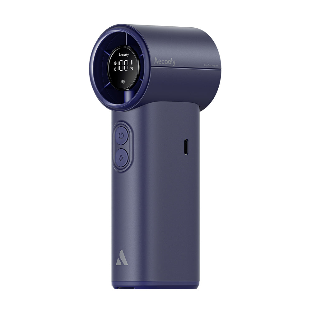 Aecooly PM02 Dijital LED Göstergeli Mist Chill Özellikli 5 Kademeli Portatif Soğutucu El Fanı