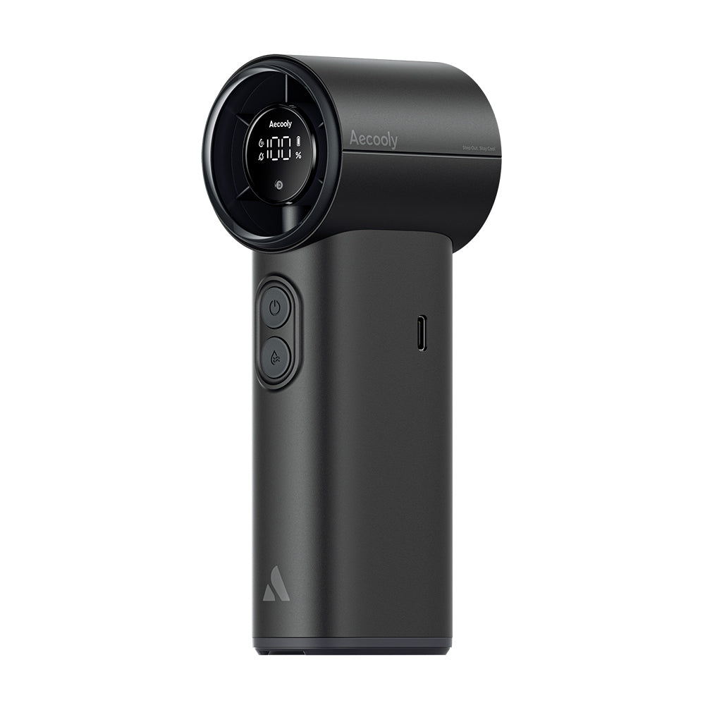 Aecooly PM02 Dijital LED Göstergeli Mist Chill Özellikli 5 Kademeli Portatif Soğutucu El Fanı