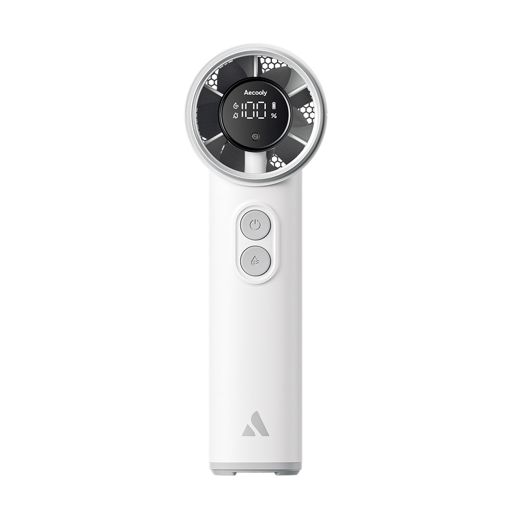 Aecooly PM02 Dijital LED Göstergeli Mist Chill Özellikli 5 Kademeli Portatif Soğutucu El Fanı