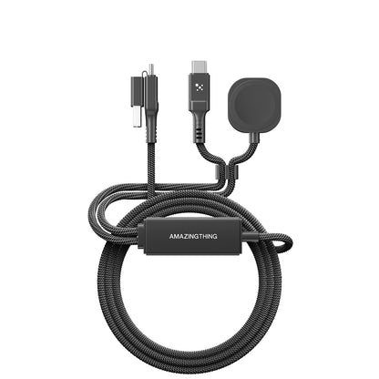 Amazingthing Thunder Pro 7X 100W Watch Serisi Akıllı Saat Wireless 4in1 Type-C PD - Usb Hızlı Şarj Kablosu 1.5M