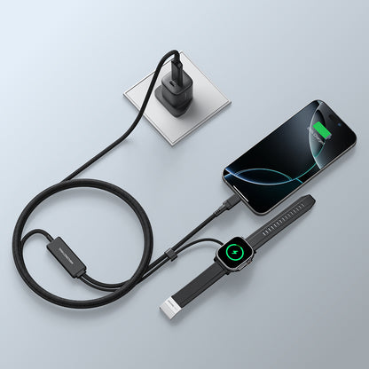 Amazingthing Thunder Pro 7X 100W Watch Serisi Akıllı Saat Wireless 4in1 Type-C PD - Usb Hızlı Şarj Kablosu 1.5M