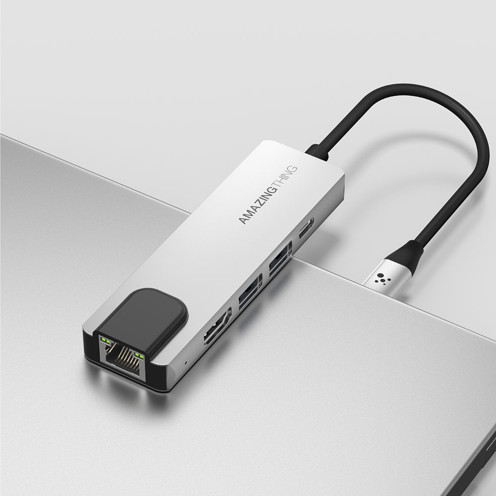 Amazingthing Thunder Pro RJ45 Type-c to HDTV 5 in 1 4K 60Hz Ethernet Dönüştürücü Adaptör