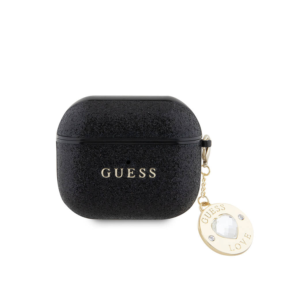 Airpods 3. Nesil Kılıf Guess Orijinal Lisanslı Glitter Elmas Kalp Süs Zincirli Kılıf