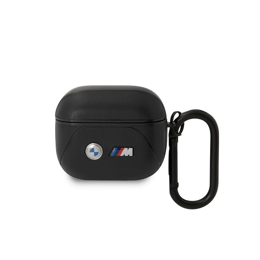Airpods 3.Nesil Kılıf BMW Orijinal Lisanslı PU Deri Tasarımlı 3 Renk Çizgili Çift Metal Logolu Kılıf