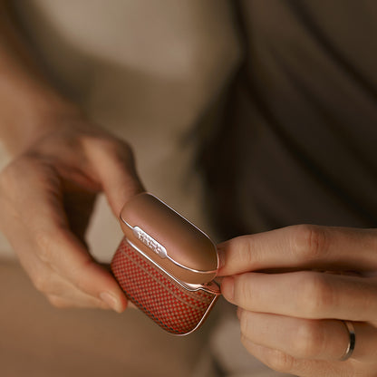 Airpods 4 Kılıf Aramid Fiber Pitaka Tactile Woven Sunset-Moonrise Serisi Sunset Kılıf