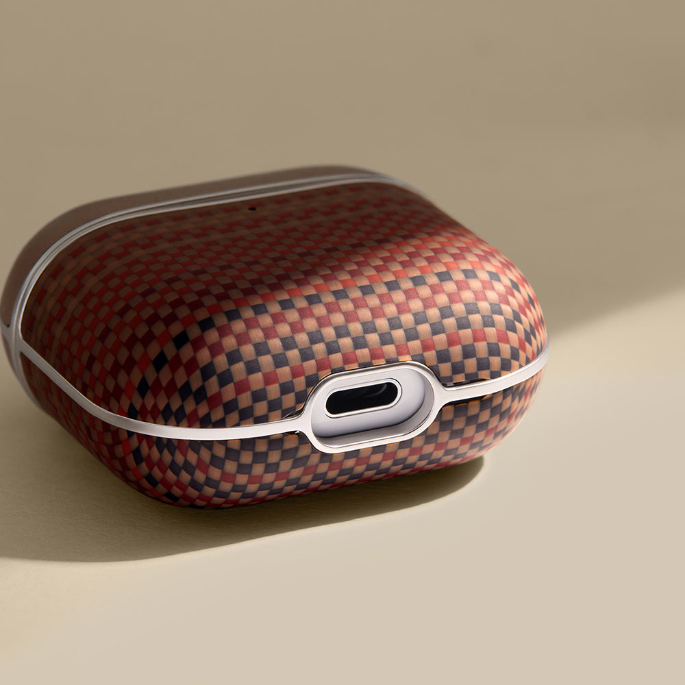 Airpods 4 Kılıf Aramid Fiber Pitaka Tactile Woven Sunset-Moonrise Serisi Sunset Kılıf