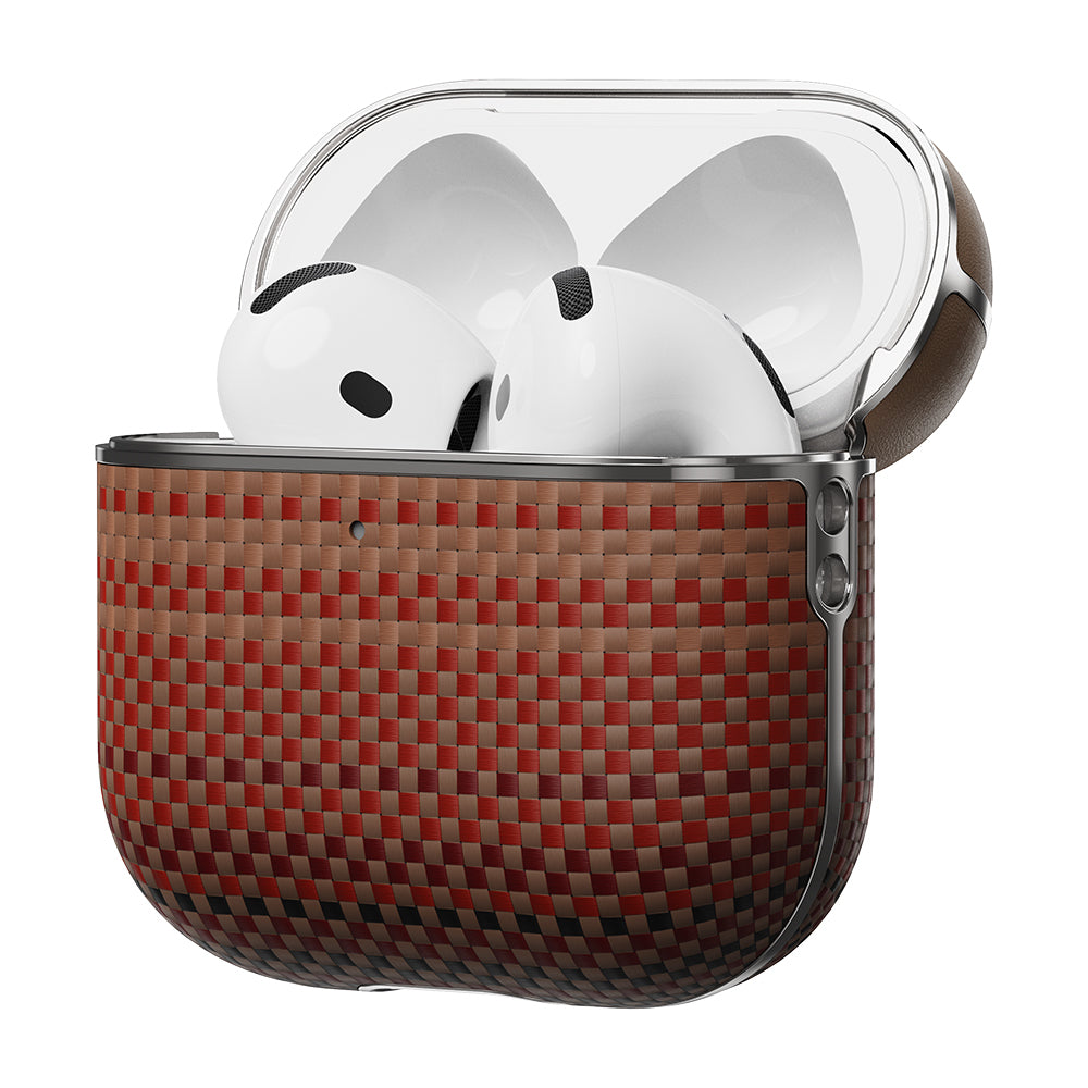 Airpods 4 Kılıf Aramid Fiber Pitaka Tactile Woven Sunset-Moonrise Serisi Sunset Kılıf