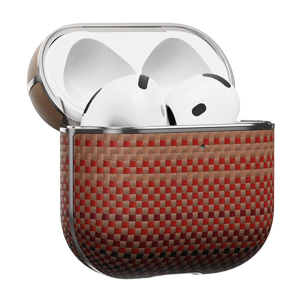 Airpods 4 Kılıf Aramid Fiber Pitaka Tactile Woven Sunset-Moonrise Serisi Sunset Kılıf