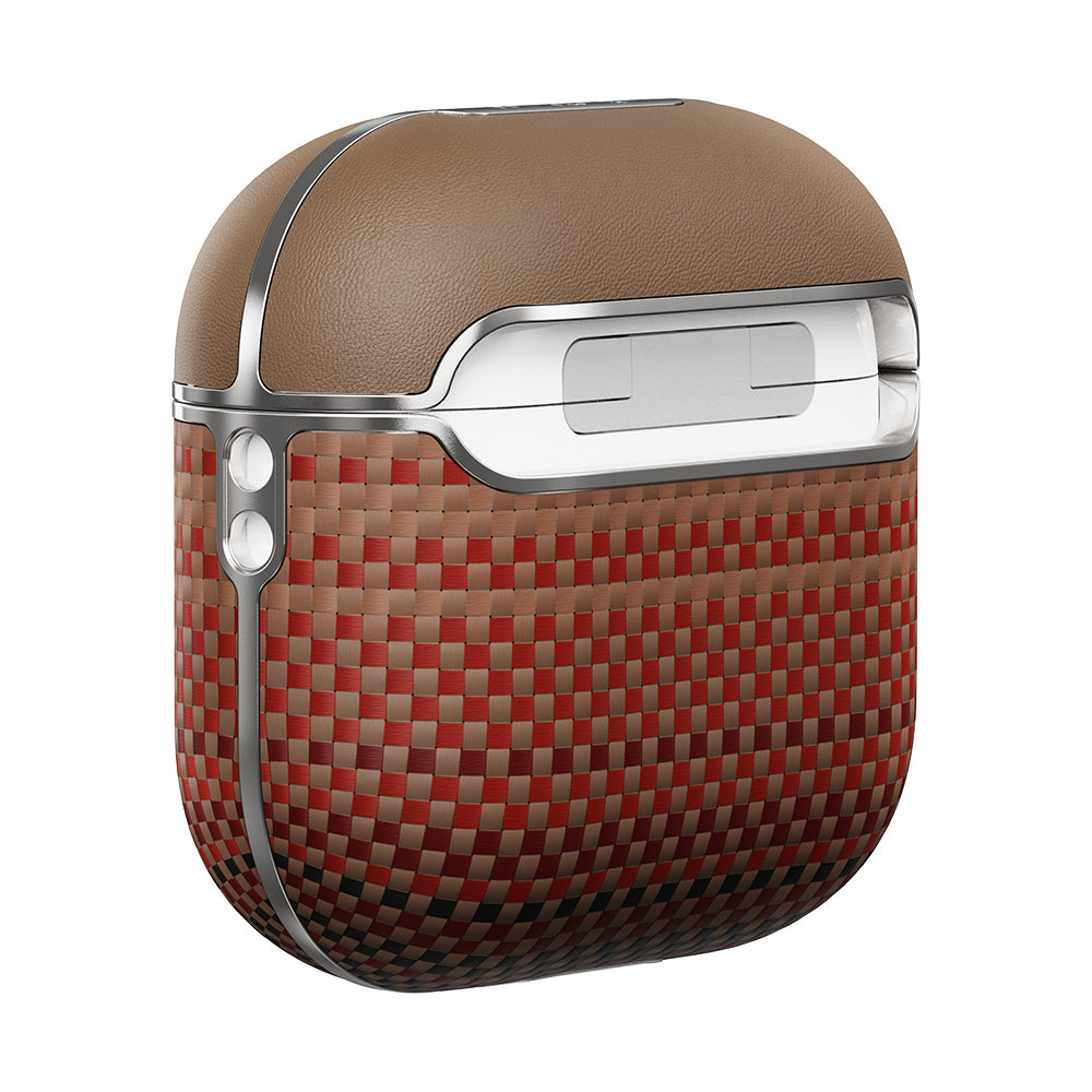 Airpods 4 Kılıf Aramid Fiber Pitaka Tactile Woven Sunset-Moonrise Serisi Sunset Kılıf