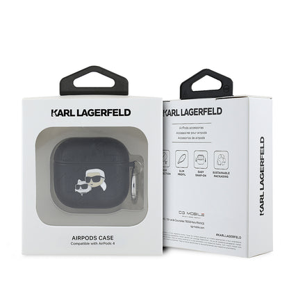Airpods 4 Kılıf Karl Lagerfeld Orijinal Lisanslı Monogram Silikon Kılıf