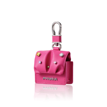 Airpods 4 Kılıf PU Deri Çanta Tasarımlı Taşlı Pynana Sugar Cube Serisi Kılıf