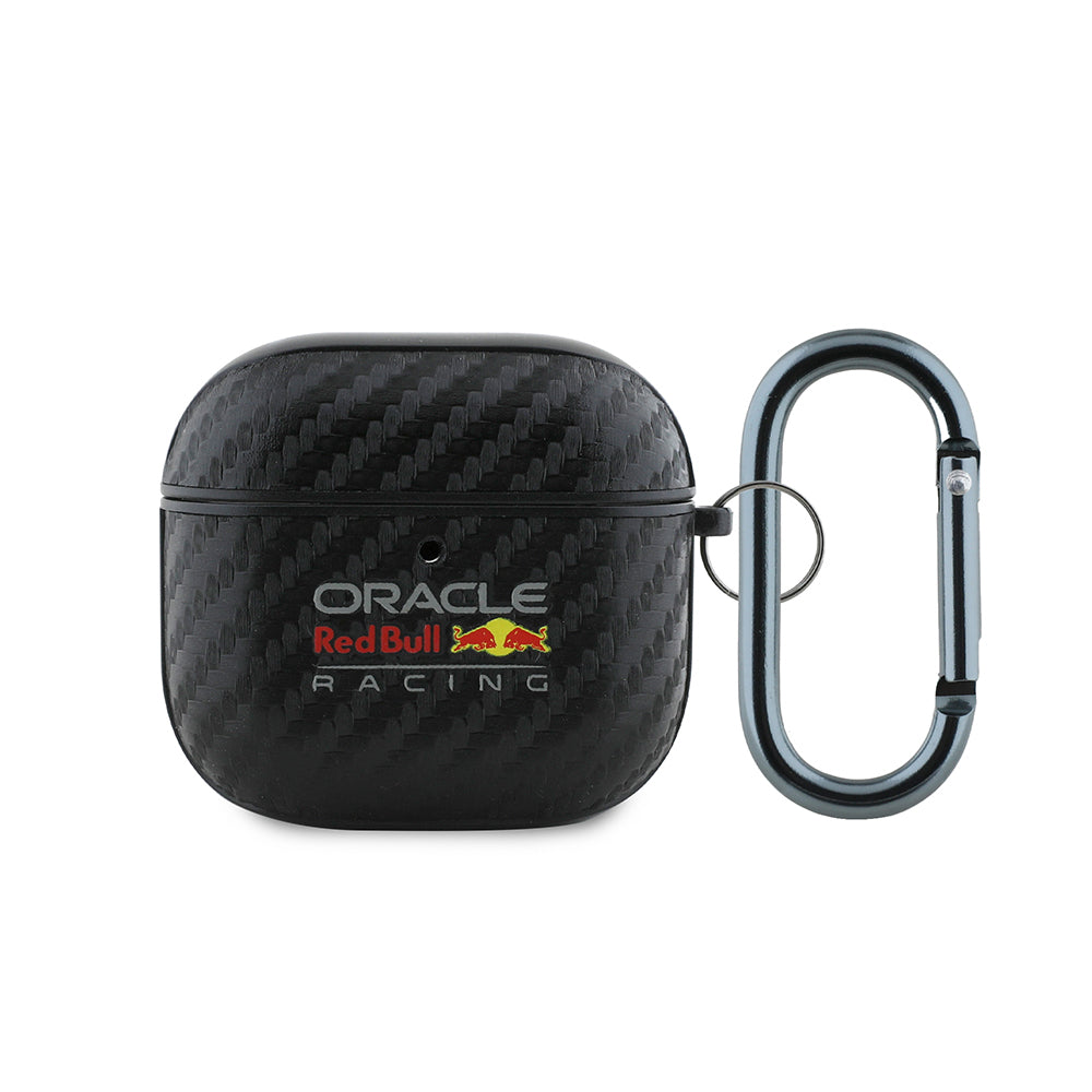 Airpods 4 Kılıf Redbull Orijinal Lisanslı PU Karbon Fiber Tasarımlı Askı Aparatlı Kılıf