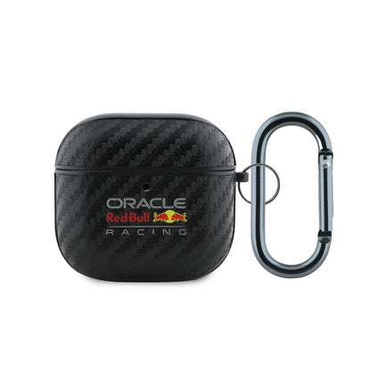 Airpods 4 Kılıf Redbull Orijinal Lisanslı PU Karbon Fiber Tasarımlı Askı Aparatlı Kılıf