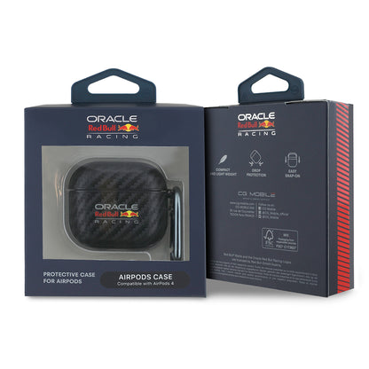 Airpods 4 Kılıf Redbull Orijinal Lisanslı PU Karbon Fiber Tasarımlı Askı Aparatlı Kılıf