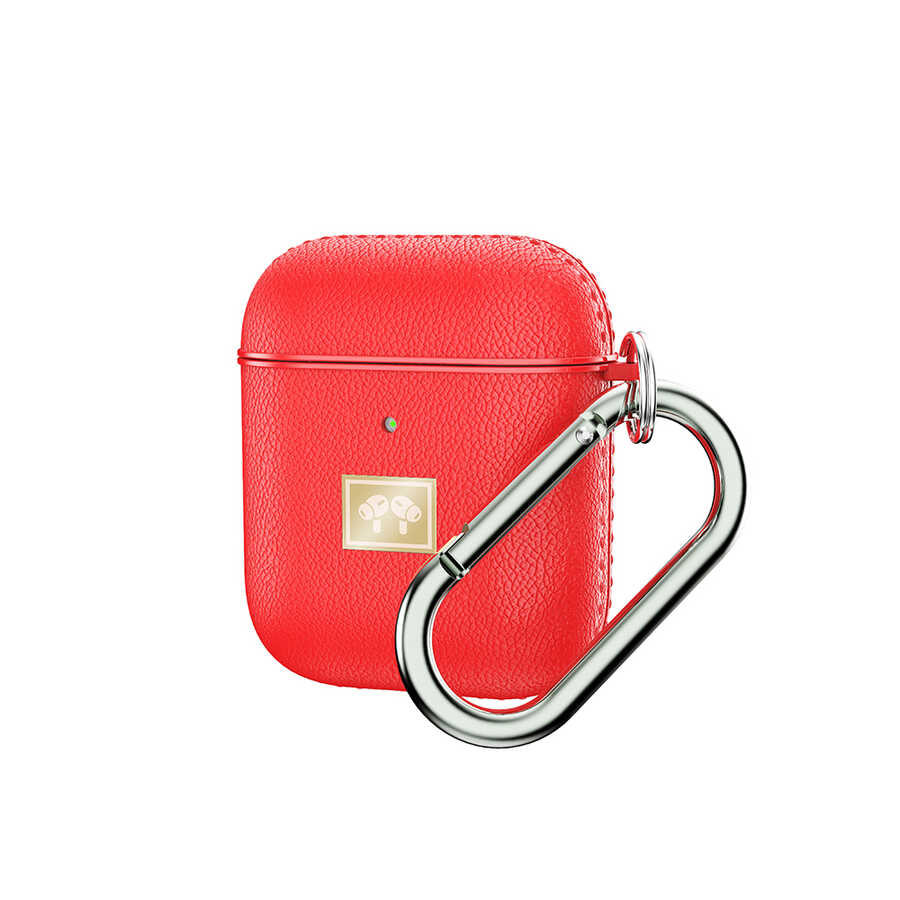 Airpods Kılıf Deri Görünümlü Askı Aparatlı Wlons Kılıf