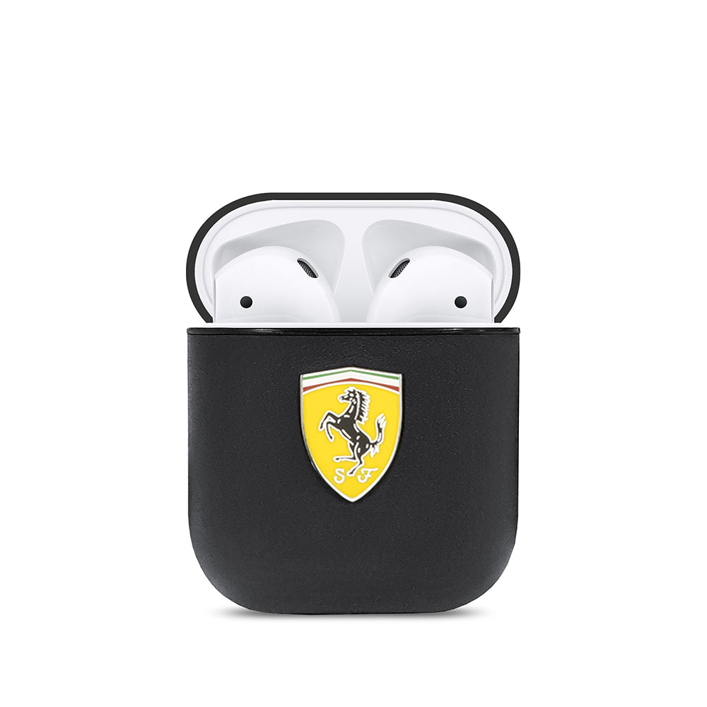 Airpods Kılıf Ferrari Orijinal Lisanslı PU Deri Metal Logolu SF Arka Yüzey Yazılı Kılıf