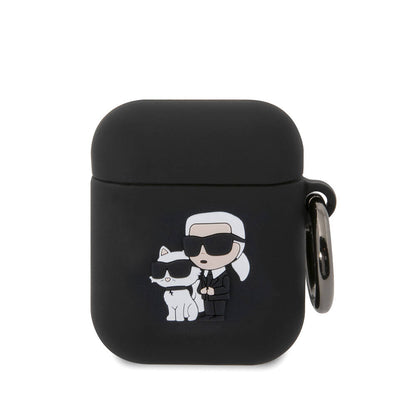 Airpods Kılıf Karl Lagerfeld Orijinal Lisanslı Karl & Choupette 3D Silikon Kılıf
