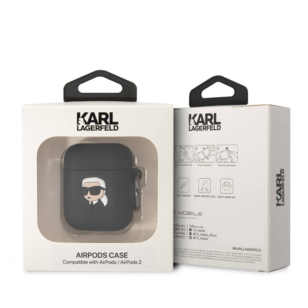 Airpods Kılıf Karl Lagerfeld orijinal Lisanslı Karl 3D Silikon Kılıf