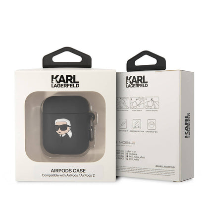 Airpods Kılıf Karl Lagerfeld orijinal Lisanslı Karl 3D Silikon Kılıf