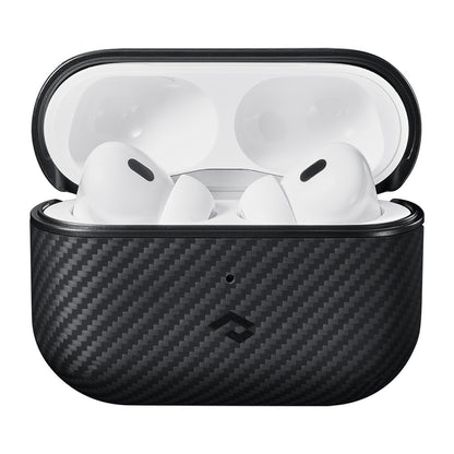 Airpods Pro 2 Kılıf 600D Aramid Fiber Pitaka Classic Serisi Black-Grey Twill Kılıf