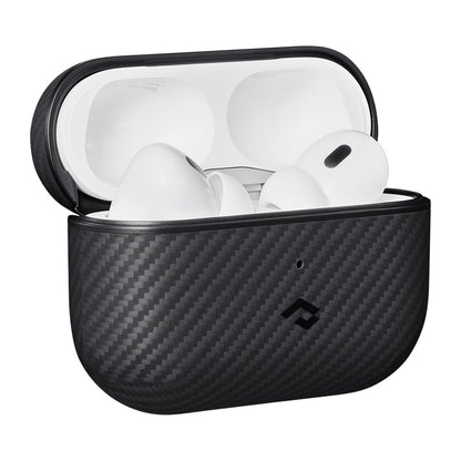 Airpods Pro 2 Kılıf 600D Aramid Fiber Pitaka Classic Serisi Black-Grey Twill Kılıf