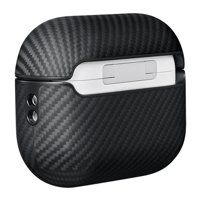 Airpods Pro 2 Kılıf 600D Aramid Fiber Pitaka Classic Serisi Black-Grey Twill Kılıf