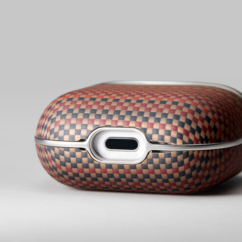 Airpods Pro 2 Kılıf Aramid Fiber Pitaka Tactile Woven Sunset-Moonrise Serisi Sunset Kılıf