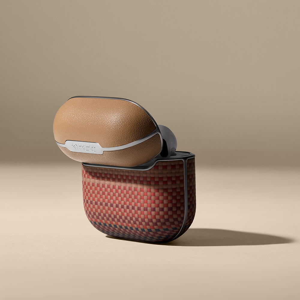 Airpods Pro 2 Kılıf Aramid Fiber Pitaka Tactile Woven Sunset-Moonrise Serisi Sunset Kılıf