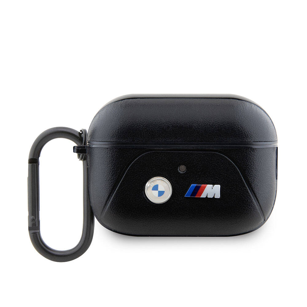 Airpods Pro 2 Kılıf BMW Orijinal Lisanslı PU Deri Tasarımlı 3 Renk Çizgili Çift Metal Logolu Kılıf
