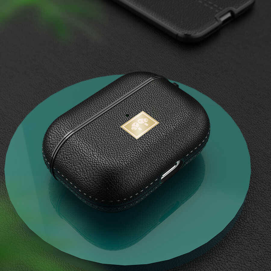 Airpods Pro 2 Kılıf Deri Görünümlü Askı Aparatlı Wlons Kılıf