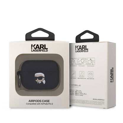 Airpods Pro 2 Kılıf Karl Lagerfeld Orijinal Lisanslı Karl 3D Silikon Kılıf