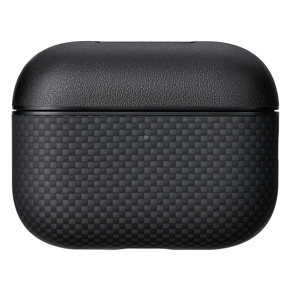 Airpods Pro 3 Kılıf 1500D Aramid Fiber Pitaka Ultra-Slim Classic Serisi Black-Grey Twill Kılıf