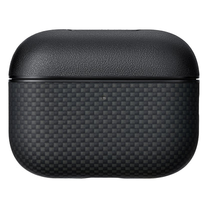 Airpods Pro 3 Kılıf 1500D Aramid Fiber Pitaka Ultra-Slim Classic Serisi Black-Grey Twill Kılıf