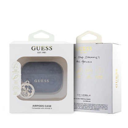 Airpods Pro 3 Kılıf Guess Orijinal Lisanslı PU Deri 4G Desenli 4G Charm Kılıf