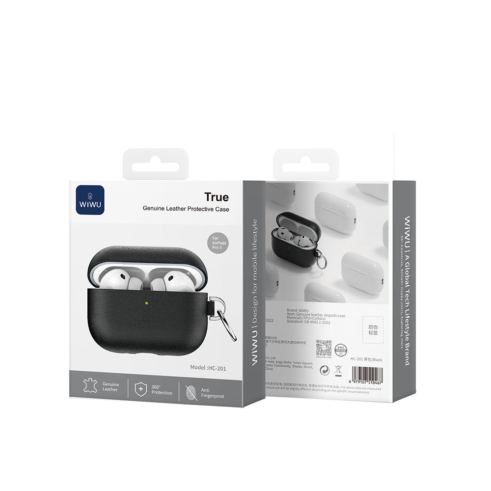 AirPods Pro 3 Wiwu HC-201 Parmak İzi Bırakmayan Deri Kılıf