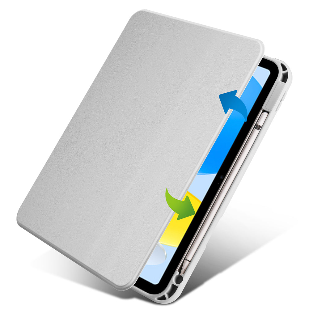 iPad 10.9 2022 (10.Nesil) Kılıf Zore Termik Kalem Bölmeli Dönebilen Standlı Kılıf