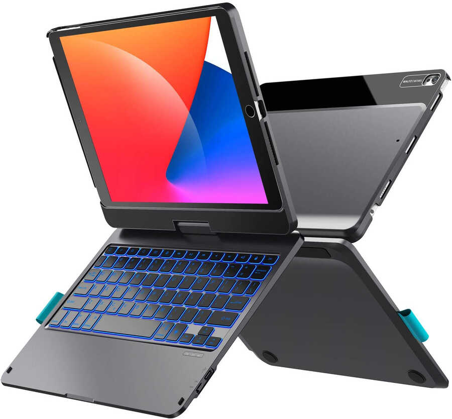 iPad Air 10.9 2022 (5.Nesil) Wiwu Waltz Rotating Keyboard Kablosuz Dönebilen Klavye