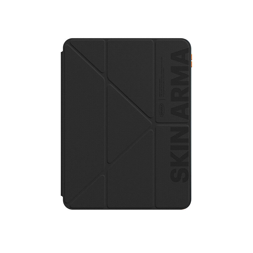 iPad Air 11 2024 Kılıf SkinArma Kabartma Baskı Tasarımlı 360 Tam Koruma Arkası Şeffaf Standlı Gamma Kılıf