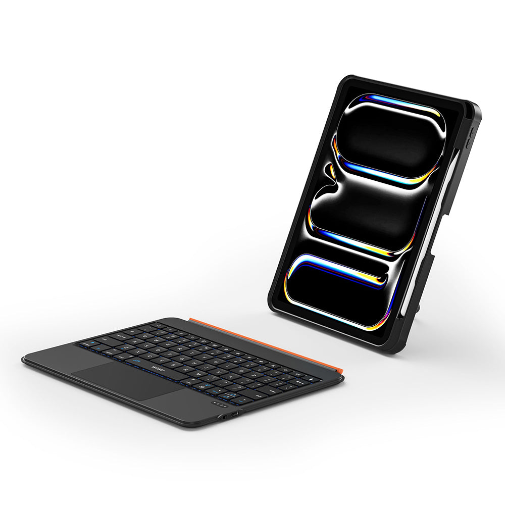 iPad Air 11 2024 Wiwu MK-007 Combo Pro Kalem Bölmeli Klavyeli Standlı Kılıf