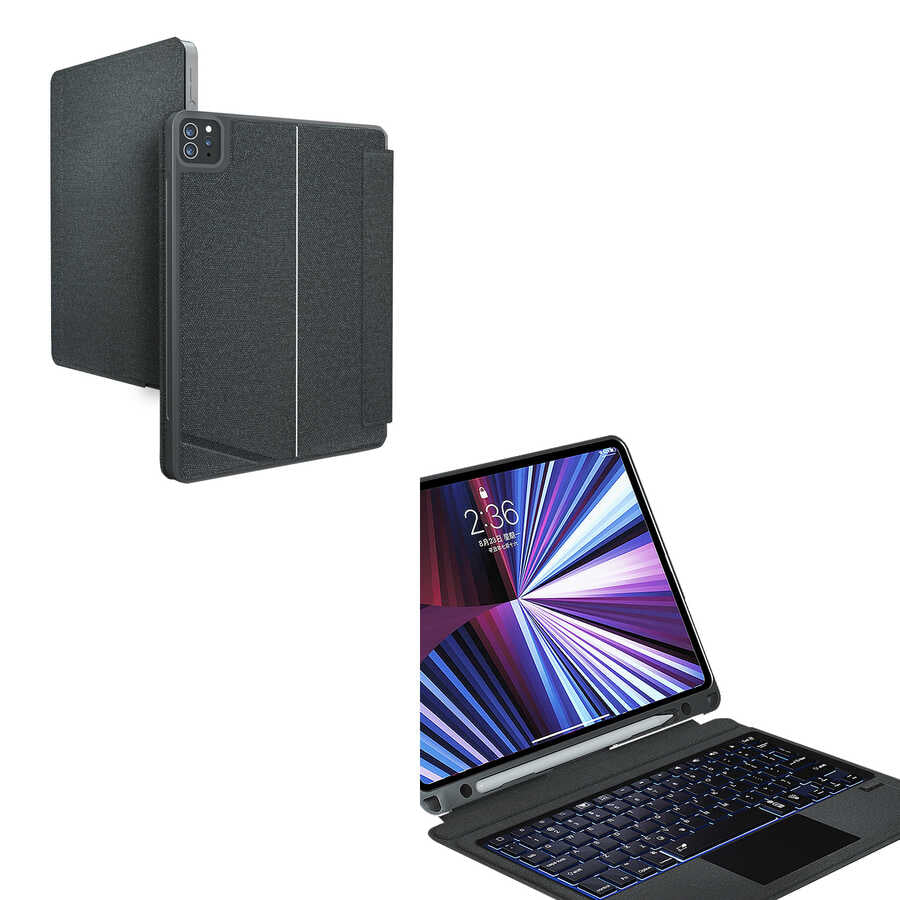 iPad Air 11 2025 M3 Wiwu Mag Touch Klavyeli Standlı Kılıf