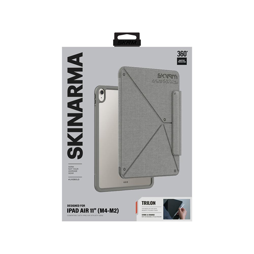 iPad Air 11 2026 M4 Kılıf Skinarma Kalemlikli Dokulu Tasarım Standlı Magnetik Trilon Kılıf